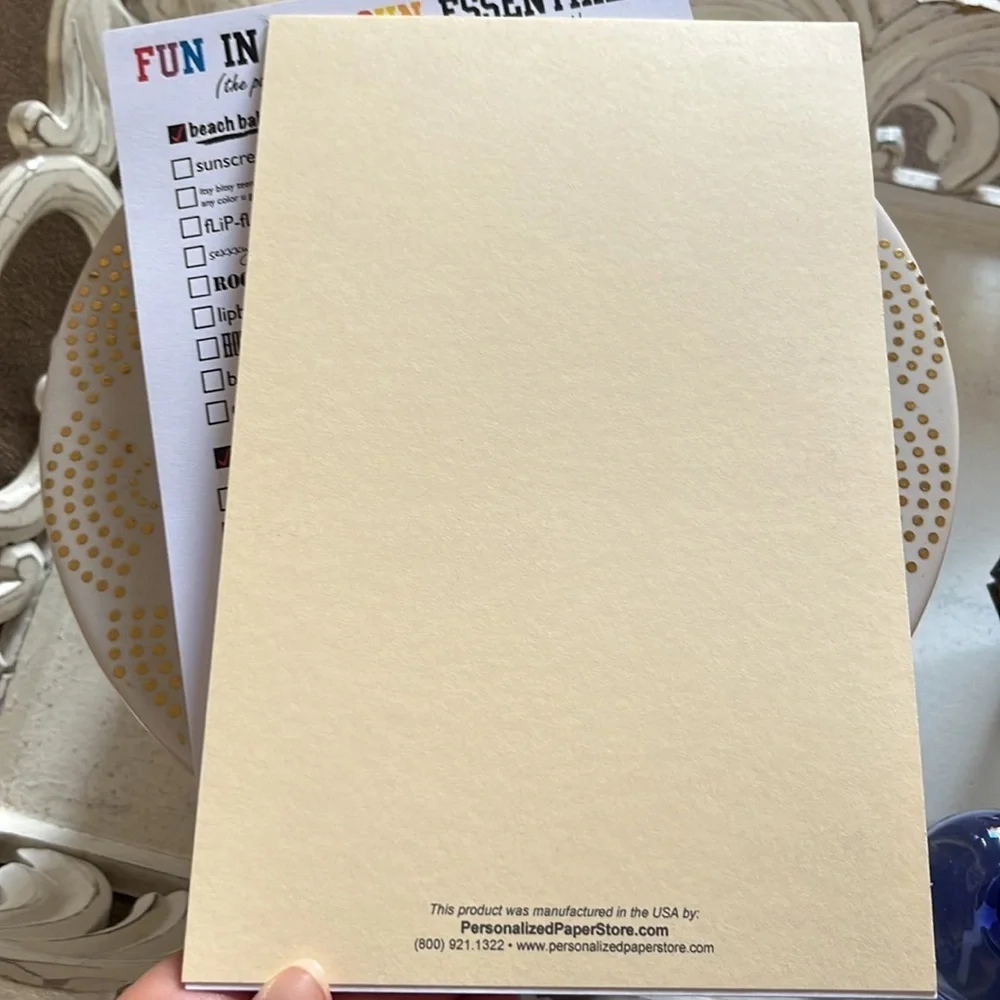 NWOT Packing Checklist / Notepad: “Vacationery” “The Fun In the Sun Esse…